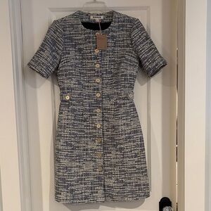 Boden Navy and White Textured Mini Dress - NWT